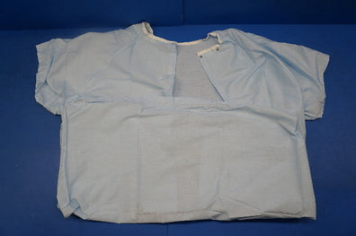 Healthcare Gown Hospital Patient, Universal Size, Full Length Broadcloth Blue